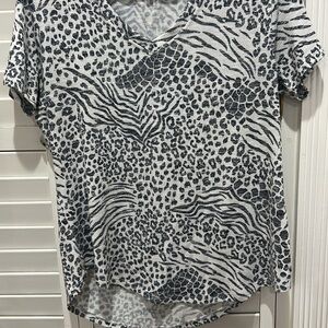 Z Supply Black and Gray Animal Print Tunic